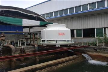 成都龙泉冷却塔水循环系统施工现场水泵冷却塔管道控制箱安装现场